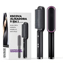 Escova Quente Alisadora 5 em 1 Seca, Alisa, Hidrata, Modela, Anti Frizz Cabelo Liso Perfeito - Madame Ana